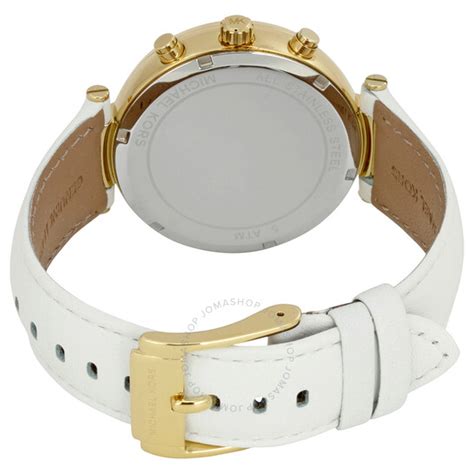 michael kors mk2528 sawyer gold dial|Michael Kors MK2528 Sawyer Gold Dial White Leather Strap .